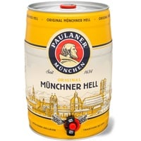 Paulaner Original Münchner Hell 5 Liter Bierfass mit Zapfhahn, Pfandfrei 4,9 % Vol