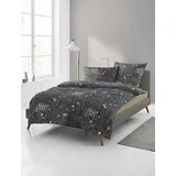 BIERBAUM Bettwäsche 4140, Feinbiber, 100% Baumwolle, Designed in Germany, anthrazit 10, 135x200 + 80x80 cm