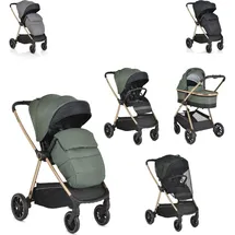 Cangaroo Kinderwagen 2 in 1 Hydra Babywanne Sportsitz Fußabdeckung Moskitonetz grün