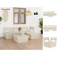 vidaXL 5-tlg. Garten-Paletten-Lounge-Set Imprägniertes Fichtenholz