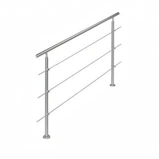 Relaxdays Treppengeländer 150 cm x 108 cm Edelstahl