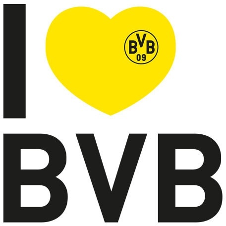 Wandtattoo WALL-ART "Fußball I love BVB" Wandtattoos Gr. B/H/T: 100 cm x 100 cm x 0,1 cm, bunt (mehrfarbig) Wandtattoos Wandsticker