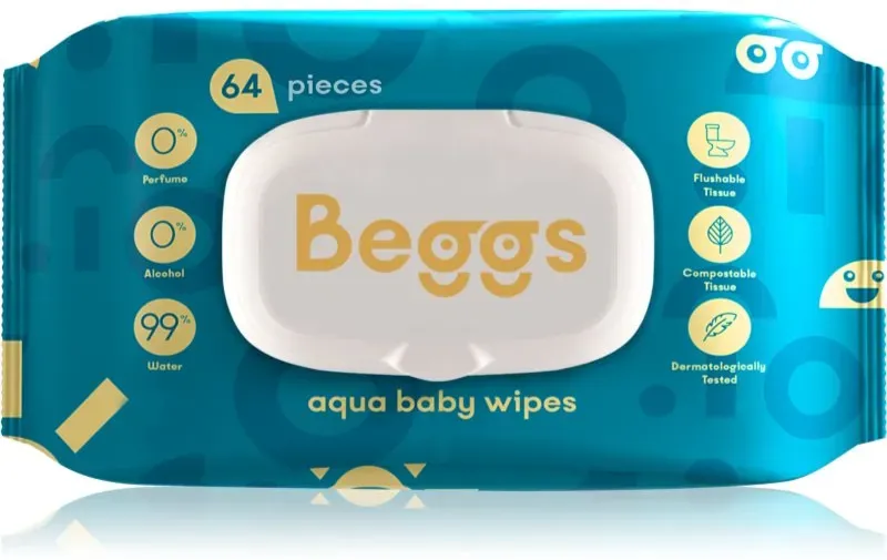 Beggs Aqua Baby Wipes sanfte Feuchttücher für Kleinkinder 64 St.