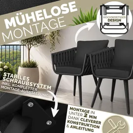 tillvex Gartenstuhl 55 x 60 x 90 cm schwarz 1 St.