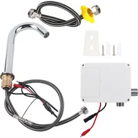 Waschbeckenarmatur ohne Sensor, automatische Induktionsarmatur mit G1/2-Zoll-Gewinde, Infrarot-Einzelarmatur für Kaltwasser (batteriebetrieben)