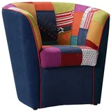 LIBEROSHOPPING.eu - LA TUA CASA IN UN CLIK Sessel Valentina mit Patchwork Stoffsitz (Blau)