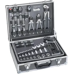 kwb Heimwerker-Set, 199-teiliger Werkzeug-Koffer inkl. Werkzeug-Set bestückt, im Alu-Koffer