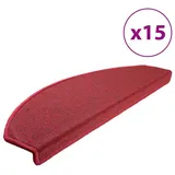 vidaXL 15 Stk. Treppenmatten Bordeauxrot 65 x 24 x 4 cm