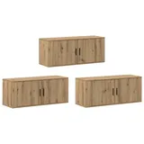 vidaXL Wand-TV-Schrank Set 3 pcs 100 x 34,5 x 40 cm Braun Holz
