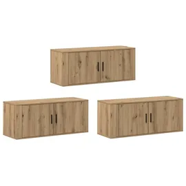 vidaXL Wand-TV-Schrank Set 3 pcs 100 x 34,5 x 40 cm Braun Holz