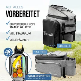 MIVELO Gepäckträgertasche Keanu grau