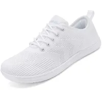 Ulicox Barfußschuhe Herren Damen Minimalistische Laufschuhe Sneaker Fitnessschuhe Walkingschuhe Leicht Running Zehenbox Weiß 39 - 39 EU