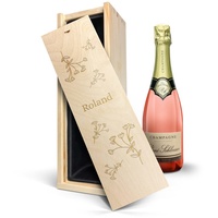 Rosé Champagner personalisieren - gravierte Holzkiste - René Schloesser (750 ml)