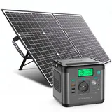 300W(Spitzenwert 600W) Tragbare Power Station Solarspeicher mit 100W Solarpanels Solaranlagen Solarzelle , Stromerzeuger Solargenerator Ladegerät