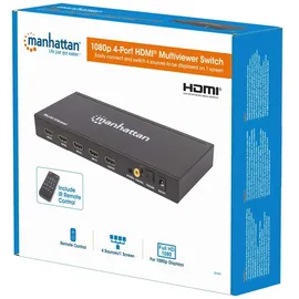 Manhattan 207881 4 Port HDMI-Switch mit Fernbedienung 1920 x 1080 Pixel