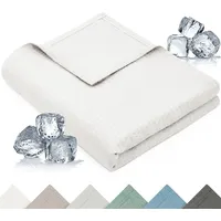 Blumtal Kühldecke 150x200 cm - Bambus Sommerdecke für Sofa