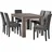 [en.casa] Esstisch Eiche antik mit 6 Stühlen dunkelgrau Kunstleder gepolstert 140x90 Essgruppe Esszimmer