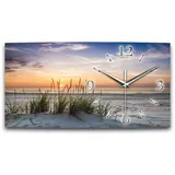 Kreative Feder Funkwanduhr 3D Design-Wanduhr "Sanddüne" aus gebürstetem Aluminium (ohne Ticken; flüsterleises Funkuhrwerk; außergewöhnlich, modern) bunt 50 cm x 25 cm