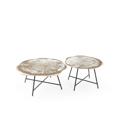JVmoebel Couchtisch Modern Set Couchtische Tische Designer Rund (2x Couchtische), Made in Europe braun