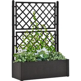 vidaXL Garten-Hochbeet mit Spalier Selbstbewässerungssystem 100 x 43 x 142 cm Silber