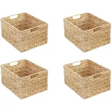 4er-Set Molger Regal Korb / 30 x 21 x 37 cm/Aus Wasserhyazinthe Natur/Faltkorb Flechtkorb Regalbox Storage Box Aufbewahrungskorb Schrankkorb klappbar faltbar und sehr stabil Sparpreis