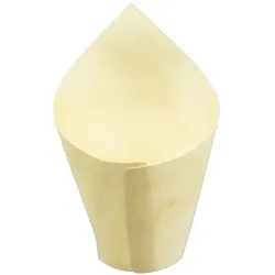 MONOUSO - Lebensmittel Kegel aus Holz 14cm (50 Stück)