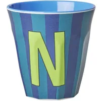 Rice Melamin Becher Buchstabe N, blau