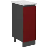 Vicco Apothekerschrank R-Line, AP Marmor, Rot/Anthrazit - Rot,