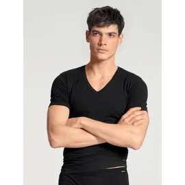 CALIDA Cotton Code V-Shirt Schwarz Baumwolle Medium Herren