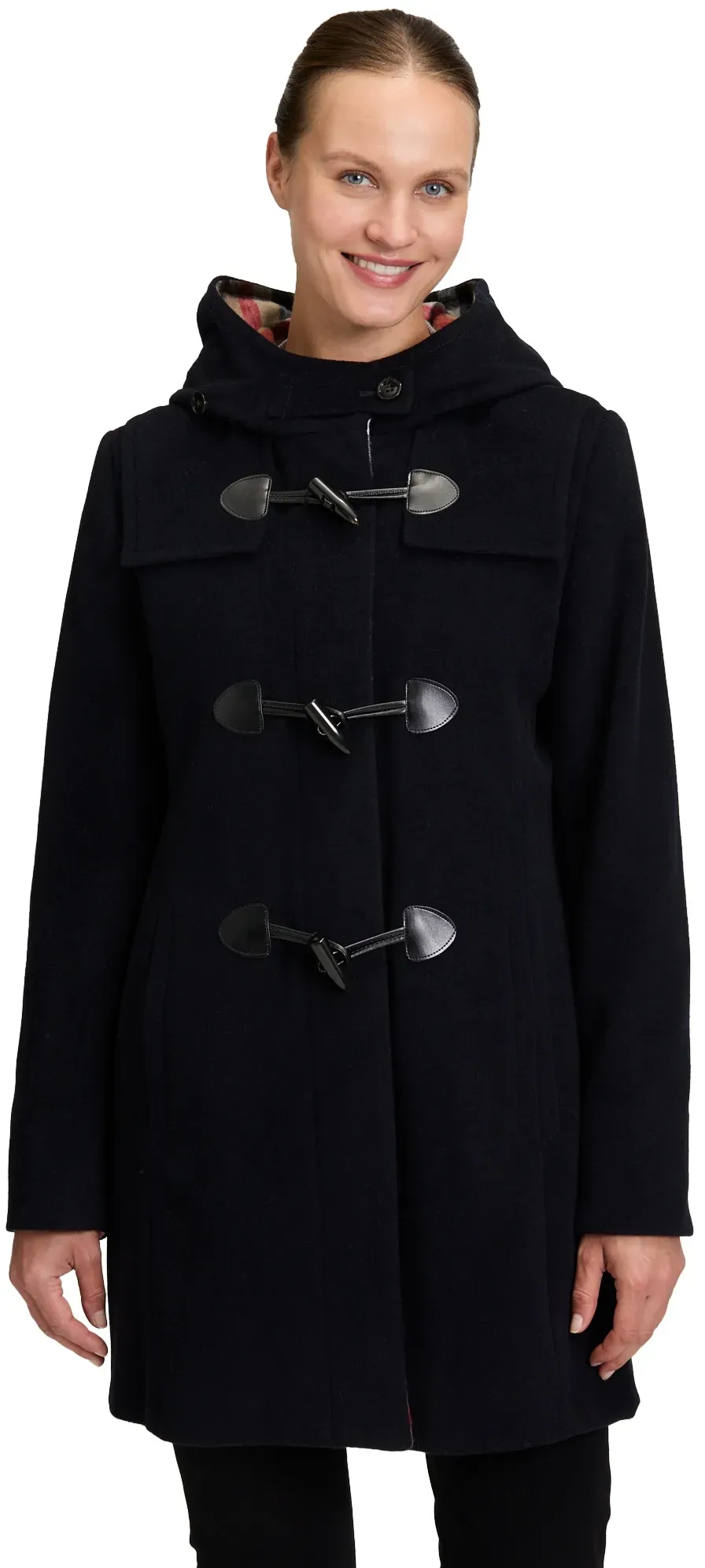Wolljacke GIL BRET, Damen, Gr. 38, blau (night blau), Obermaterial: 75% Wolle, 20% Polyamid, 5% Kaschmir, unifarben, tailliert ca. Mitte Oberschenkel, gerader Abschluss, Jacken, mit Kapuze
