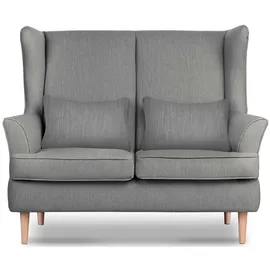 Konsimo Couch Flachgewebe 2-Sitzer Grau