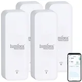 Luminea Home Control 4er-Set Temperatur- & Feuchtigkeits-Sensoren mit Bluetooth und App