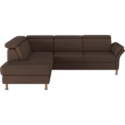 Ecksofa HOME AFFAIRE "Calypso L-Form", braun, B:259cm H:85cm T:227cm, 100% Polyester, Sofas, mit Relaxfunktion motorisch im Sofa 2,5- Sitzer