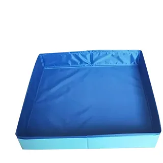 Hundepool Für Große & Kleine Hunde, Dog Pool PVC Foldable, Small Padding Pool Portable for Pets & Kids, Faltbarer Hunde Planschbecken, Stabile Hundebadewanne, Swimmingpool Für Katzen, 50 * 50cm, Blau