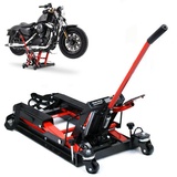 Motorrad Hebebühne 680kg Motorradheber Profi Motorradhebebühne Hydraulik Scherenheber Mini Hebebühne Lift Hydraulisch Motorcycle Jack für Verschiedene Motorradtypen | EU Stock (Rot)