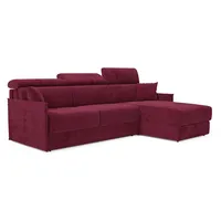 Miryam Ecksofa Mit Matratze Mit Verstellbaren Kopfstützen Aus Weichem, Fleckenabweisendem Stoff T31 232 Cm Rechts Burgunder
