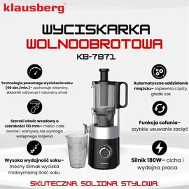 Klausberg KB-7871 Slow Juicer schwarz/silber