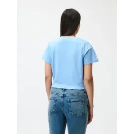 LeGer By Lena Gercke LeGer T-Shirt Tessy, LeGer by Lena Gercke mit Knoten-Detail, cropped blau XXL (44)