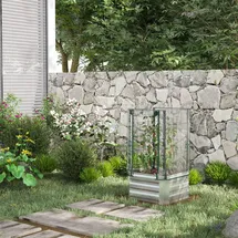 Outsunny Hochbeet Pflanzkasten 53 x 53 x 90 cm Silber