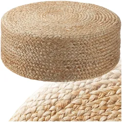 tectake® Handgefertigter Pouf, Boho-Stil, weich und formstabil, 58 x 22 cm, Belastbarkeit 150 kg