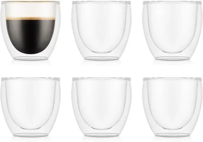 BODUM PAVINA 6er-Pack - 80ml doppelwandige Thermogläser Extra Klein