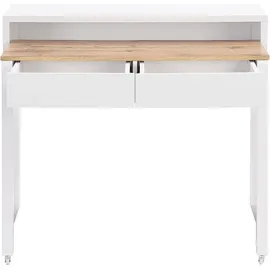 vente-unique Konsolenschreibtisch ausziehbar mit 2 Schubladen - Weiß - Holzfarben - LOAVIA