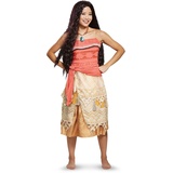 Disguise Damen Moana Deluxe Adult Costume Kostüme in Erwachsenengröße, Rot/Ausflug, einfarbig (Getaway Solids), L (12-14) - L