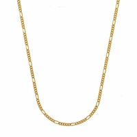HOPLO Goldkette Figarokette 585 - 14 Karat Gold 1,1 mm 42 cm Halskette Goldkette, Made in Germany goldfarben