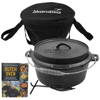 Skandika Dutch Oven Flame Master 7,1 L | Gusseisen Topf | Grillen, Camping, Zelten EINHEITSGRÖSSE