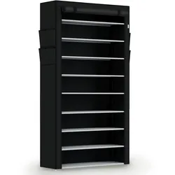 Großer Schuhschrank aus Stoff - Schwarz