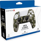 Gioteck Hex Camo Silicone Skin (Playstation, PS5), Controller Zubehör, Braun, Grün