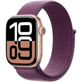 Apple Watch Series 10 GPS 42 mm Aluminiumgehäuse roségold Sport Loop pflaume