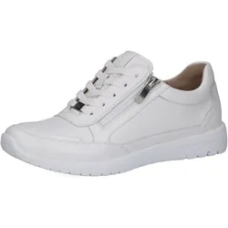 Sneaker CAPRICE, Damen, Gr. 38, weiß, Nappaleder, sportlich, Schuhe, Freizeitschuh, Schnürschuh, Halbschuh in bequemer Weite