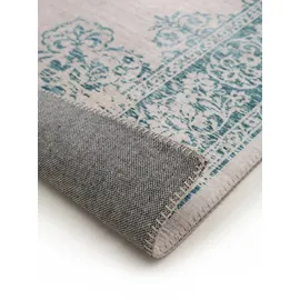 benuta pop Waschbarer Teppich Türkis, 200x300 cm - Vintage-Stil Teppich im Used-Look